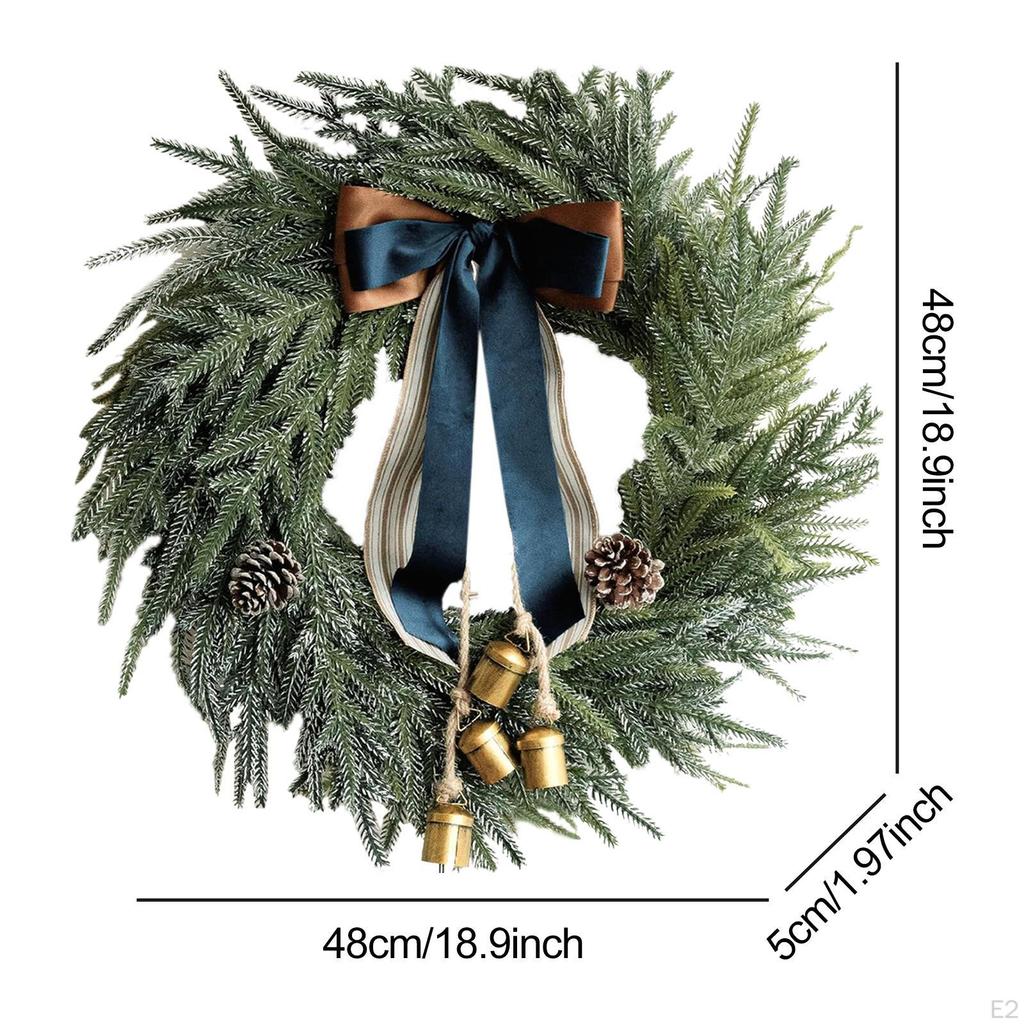 Artificial Christmas Wreath for Front Door Indoor Outdoor Rustic Holiday Garland Hotel