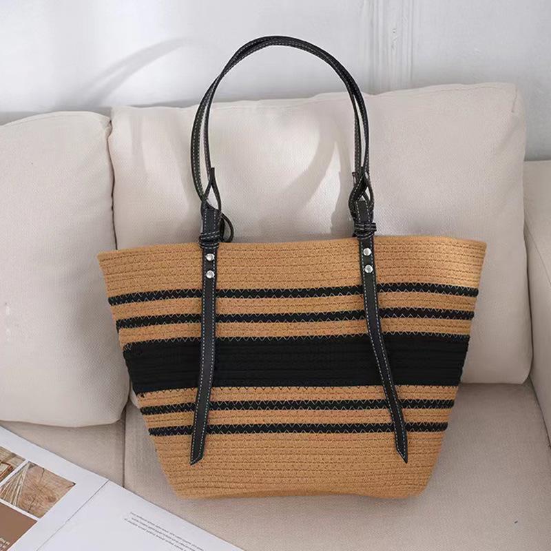 Женская плетеная сумка-тоут из соломы большой вместимости - Новый стиль лета 2025