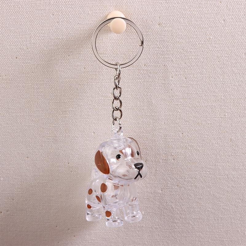 Cute Transparent Dog Hair Storage Cute Pendant Keychain Bag Pendant Couple Car Key Chains Jewelry Souvenir Collection Gift