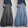American-Style Gradient Denim A-Line Skirt: Spring/Autumn Casual Elegance 2024