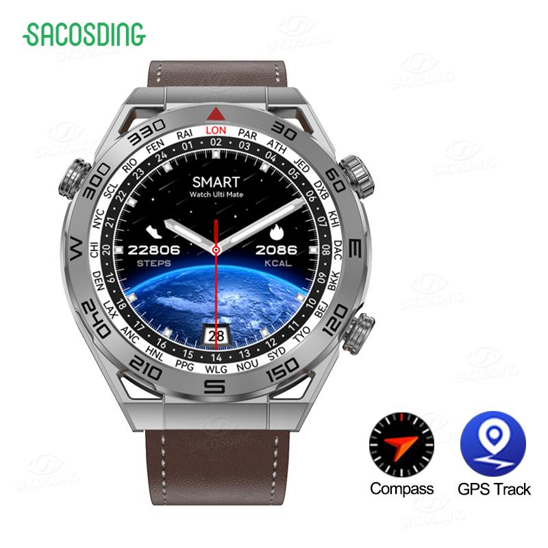 Бизнес Ultimate Smart Watch для мужчин Huawei Bluetooth Call Compass Nfc 100+ Sprots Smartwatch водонепроницаемые часы Ios