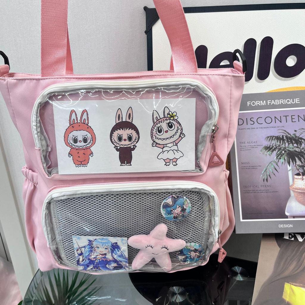 Вместительная сумка ита с несколькими карманами и милыми пуговицами для учеников средней и старшей школы