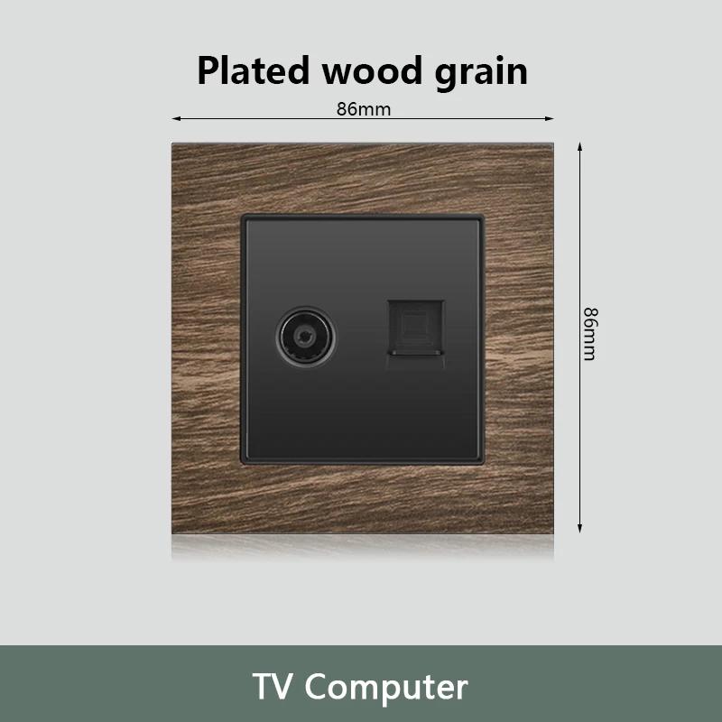 Настенный выключатель с рисунком под дерево, 18 Вт, быстрая настенная розетка типа C 220 В, европейская электрическая розетка EU FR с зарядным устройством USB