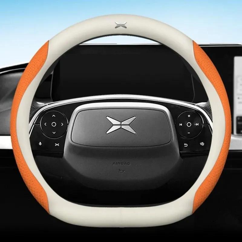 Кожаный чехол на руль автомобиля для Xpeng G6 2024, дышащий, нескользящий, автостайлинг, аксессуары для интерьера автомобиля