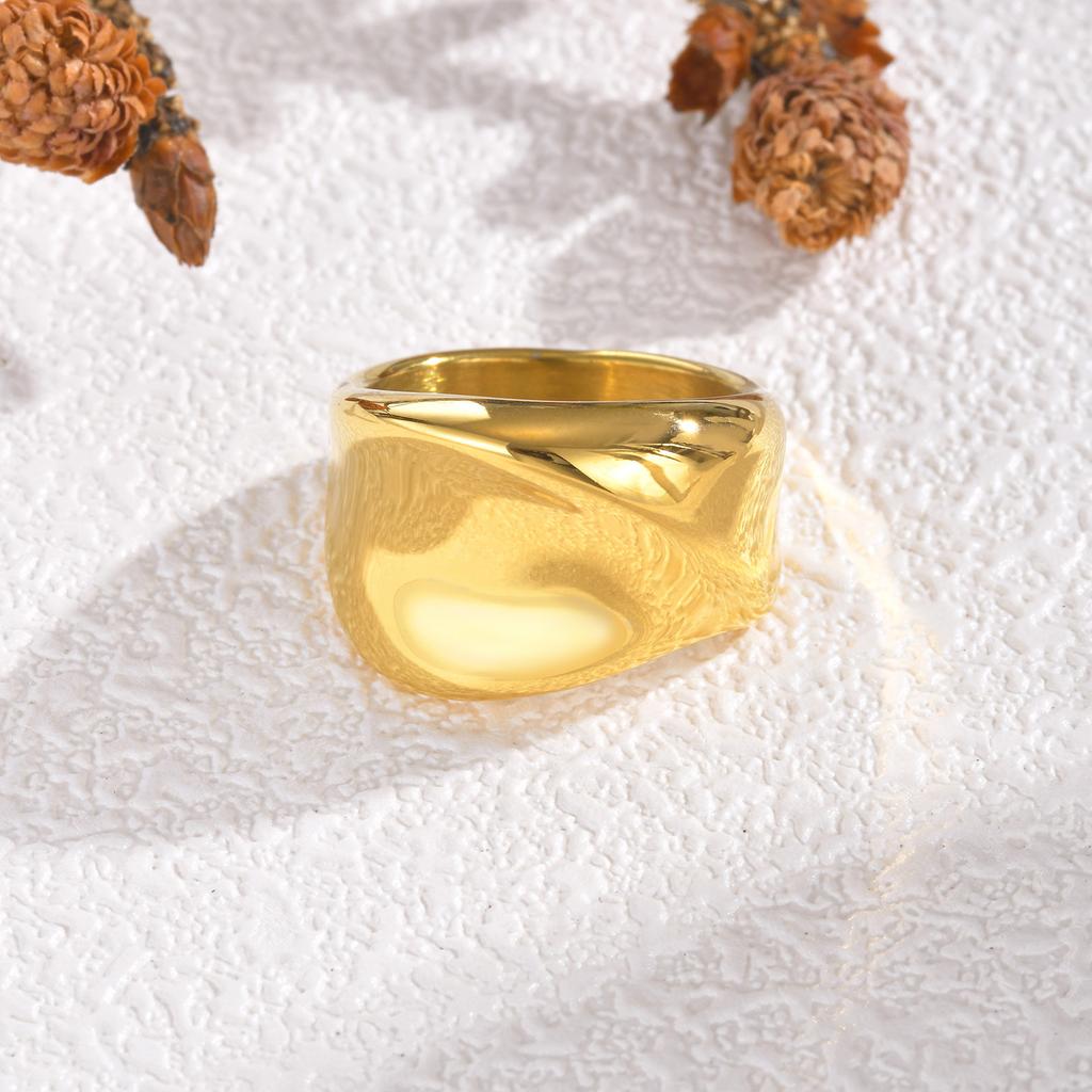 Wide Statement Rings For Women, Stainless Steel Chunky Thumb Band Ring, Non Tarnish Minimalist Jewelry