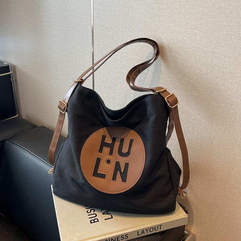 Холщовая сумка женская 2025 новая модная большой вместимости многоцелевой рюкзак студенческий класс на плечо сумка-тоут