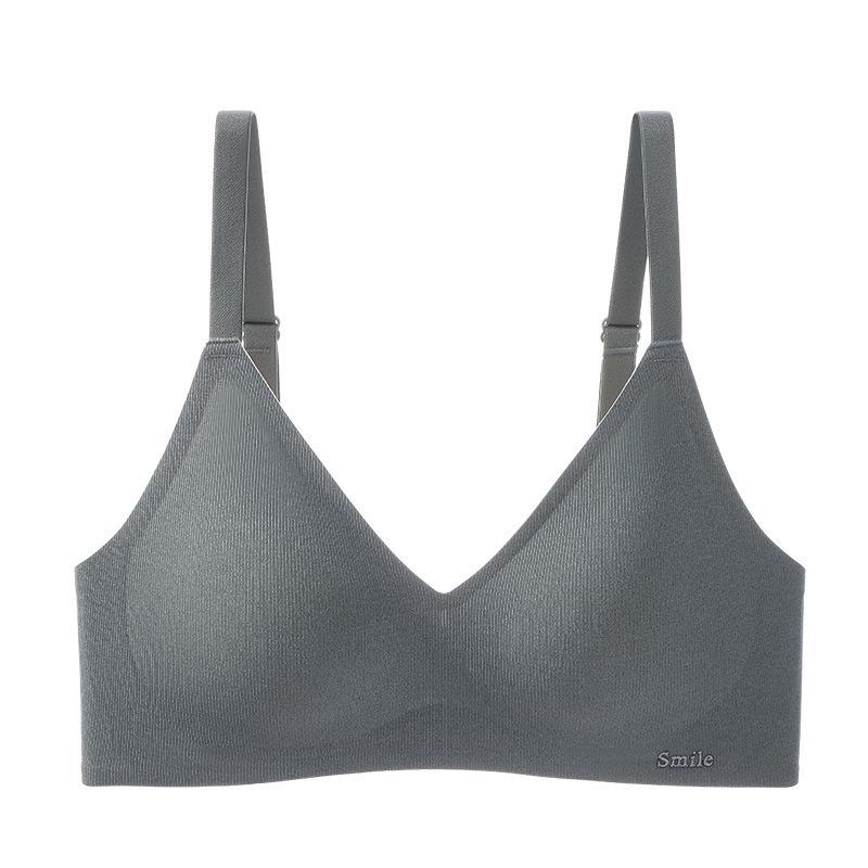 «Мягкий бесшовный бюстгальтер для женщин с маленькой грудью, со сборками по бокам, тонкой фиксированной чашкой, 3D-желейными полосками и поддержкой без косточек»