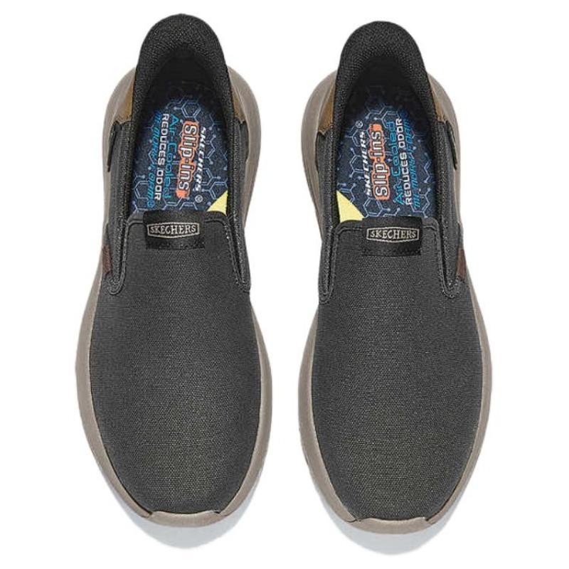 Skechers Слипоны Мужские Низкие Повседневная Обувь Черный 205370-BLK