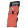 Lightweight Slim Folding Design Leather Case For Samsung Galaxy Z Flip3 Flip 3 5g With Ring Holder Protective Coque