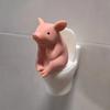PVC Pig Desktop Ornaments Cartoon Toilet Pig Decoration Cute Toilet Frog Ornaments  Bathroom Decor