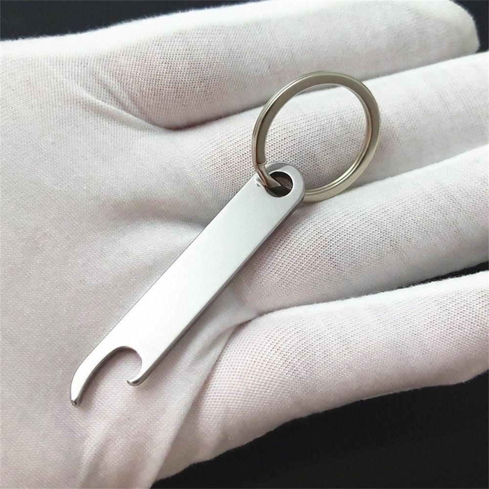 Mini Beer Opener Keyring Stainless Steel Beer Bottle Opener Keychain Portable Survival Tool