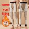 "High Waist Wool-Blend Warm Pants with Knee Pads and Cozy Velvet Lining"