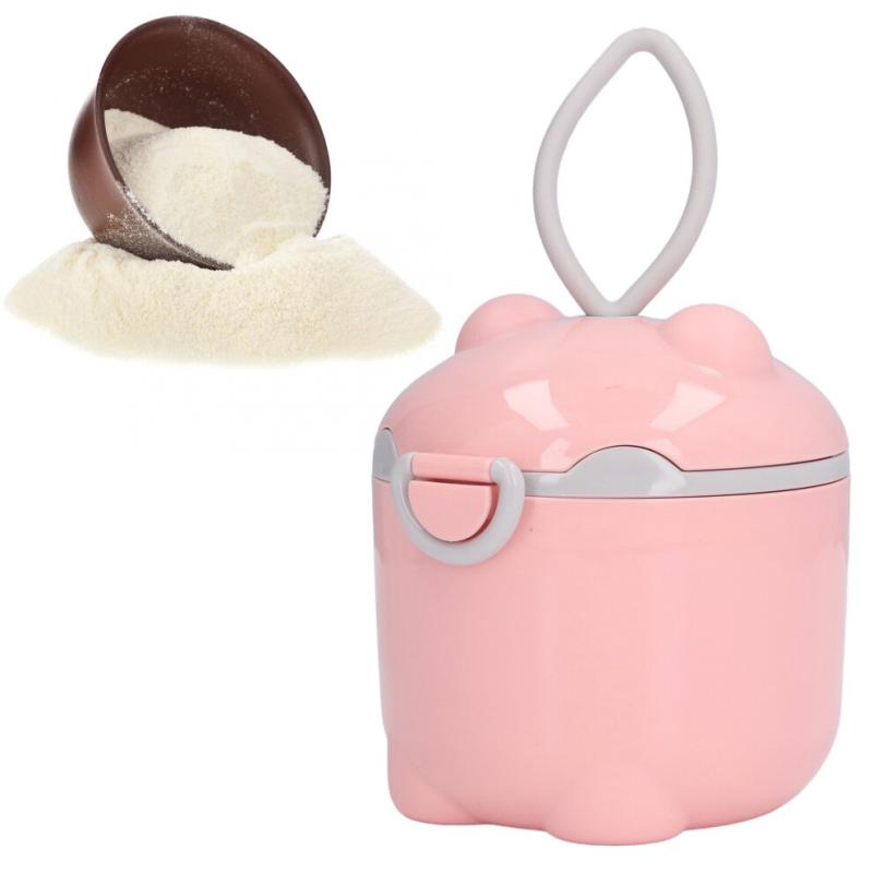 Baby Food Containers Large Pink Safe PP Material Sufficient Capacity Compact Portable Cute Style Powder Dispenser