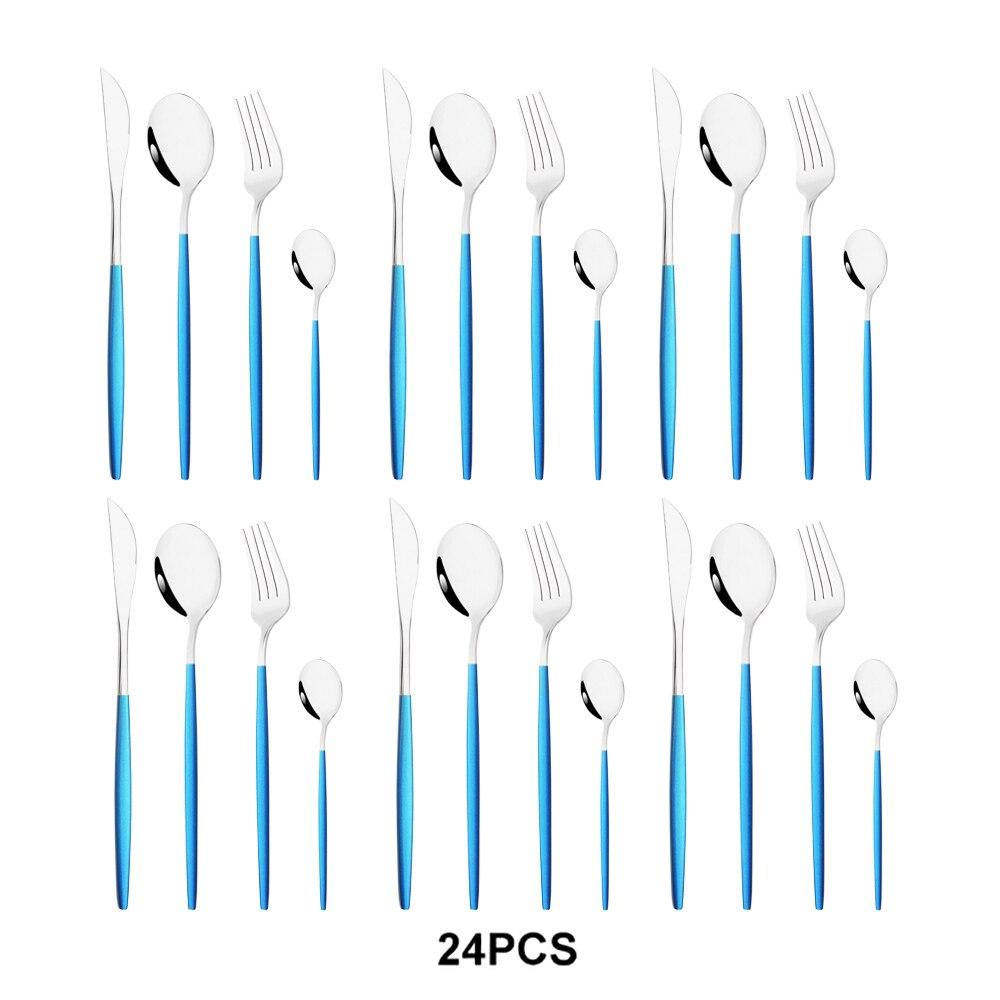 Набор посуды из нержавеющей стали, кухонный набор, 24 шт., черное золото, нож, вилка, ложка, роскошный набор посуды, ужин, свадьба, зеркало, столовые приборы