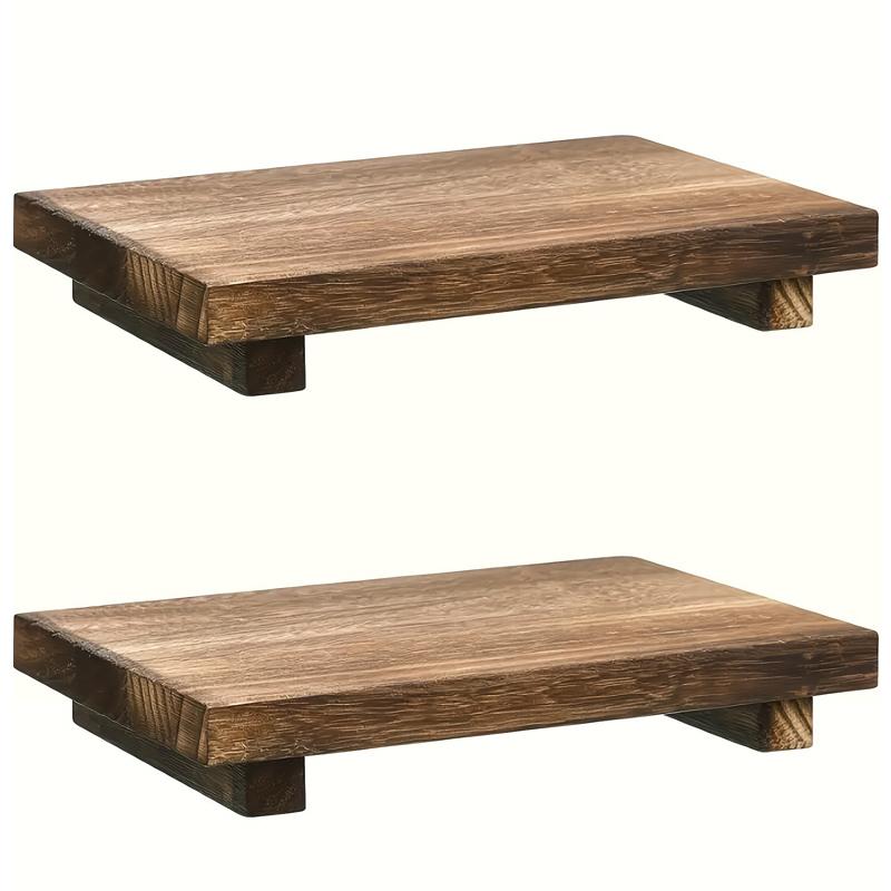 1/2pc Retro Wooden Bathroom Tray Vanity Hands Soap Scented Candle Storage Holder Kitchen Seasoning Tray For Bath Home Decoration