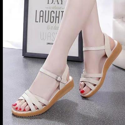 Женские летние сандалии на подошве из говяжьей жилы, новая модная кожаная обувь на плоской подошве, женские крутые шлепанцы на мягкой подошве