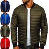 Men Coat Solid Color Padded Long Sleeve Men Jacket Warm Zip-up Elastic Hem Winter Jacket Men's Clothing For Daily Wear