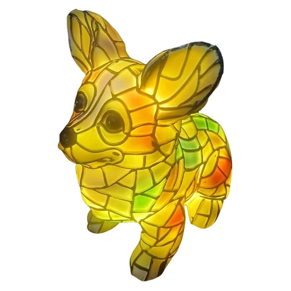 Кошачья лампа Анималистическое искусство Смола Настольная лампа Красочная Винтажная Витражная Французский бульдог Корги Мейн-кун Светодиодный ночник Подарки