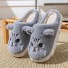 European and American Non-slip Soft Sole Cute Cartoon Cat Shape Non-slip Indoor Winter Cotton Slippers