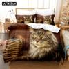 Комплект постельного белья с изображением мейн-куна, напечатанный на 3D-принтере, пододеяльник, одеяло размера Queen King Single, домашний текстиль, декор для спальни