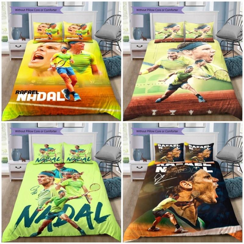 Rafael Nadal Tennis Player 3Pcs Bedding Set, Duvet Cover with 2 Pillowcases, Tennis Star Bed Linens, No Comforter No Pillow Core