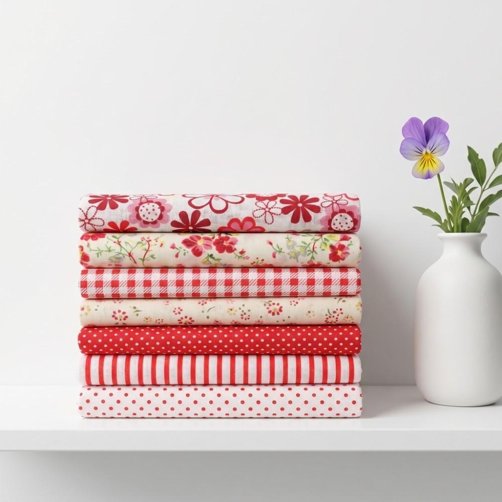 7Pcs Pure cotton material Patchwork Fabric 7 pieces per set Pre-cut Cloth Quilt sewing making
