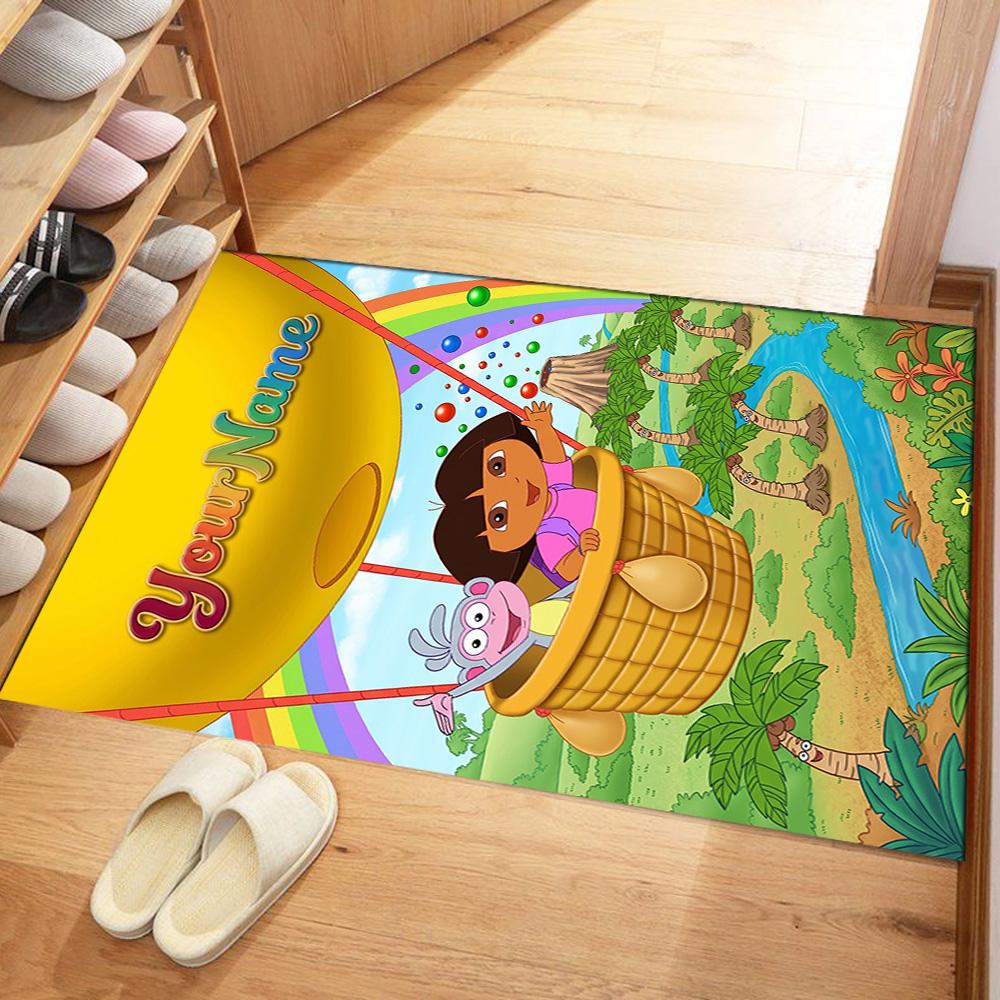 Dora Explorer Customizable Name Floor Rug Office Rug Perfect for Outdoor Dormitory Study room Playrooms Anti-slip Rug Decorate Offices