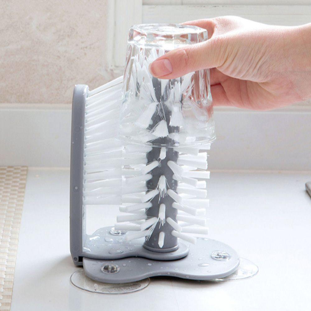 Detachable Sucker Cup Brush 2 In 1 Water Bottles Cleaner Durable Cup Scrubber Wine Glass