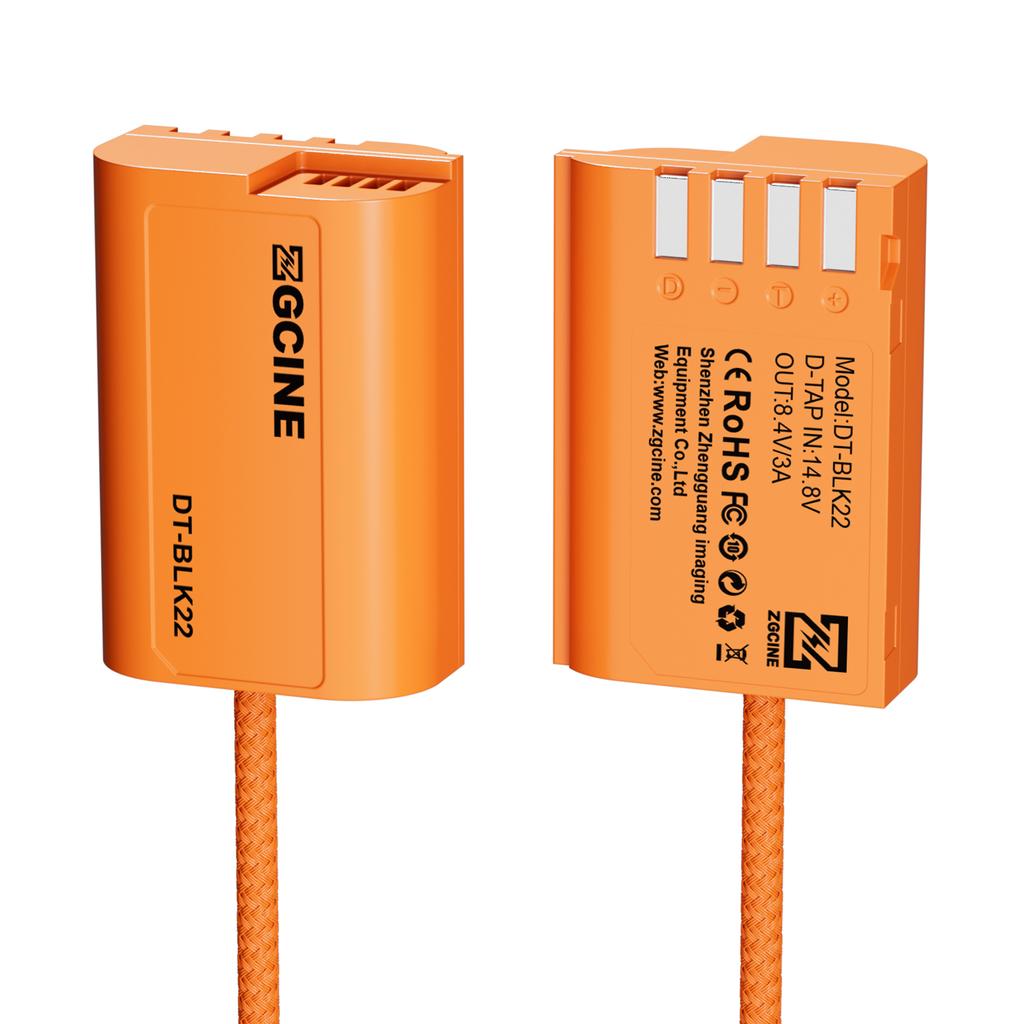 ZGCINE DMW BLK22 Dummy Battery with D Tap Connector Power Cable 60cm Long D Tap To DMW BLK22 Dummy Battery Replacement