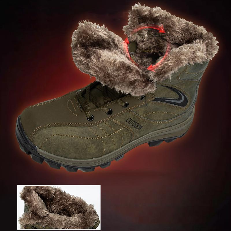 Зимние ботинки в русском стиле, непромокаемые уличные мужские ботинки, зимние ботильоны, большие размеры 40–48, высокая мужская обувь
