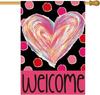 Valentines Day Love Heart House Ag Double Sided Outside, Polka Dots OOV IIC