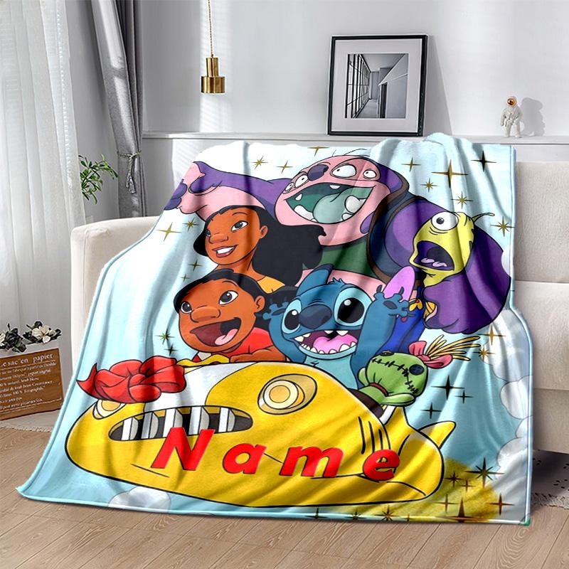 Custom 1pc Lilo & Stitch Adventure Blanket, Soft And Comfortable Blanket, Casual Warm, Camping Travel Blanket, Birthday Gift Q910290