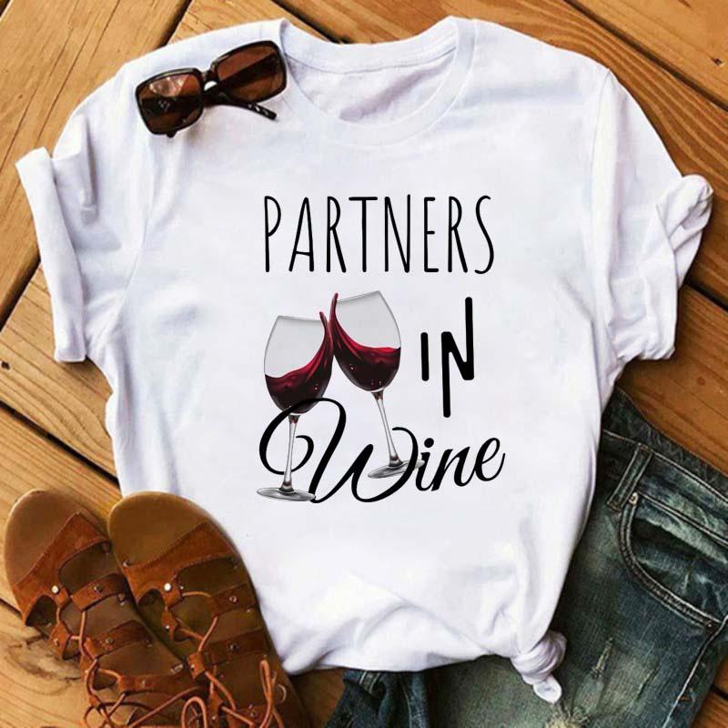 Wine Glass Printed T-Shirts For Women Clothing Casual Top Ladies Clothes Short Sleeve Versatile Graphic Printed Fashion Shirts