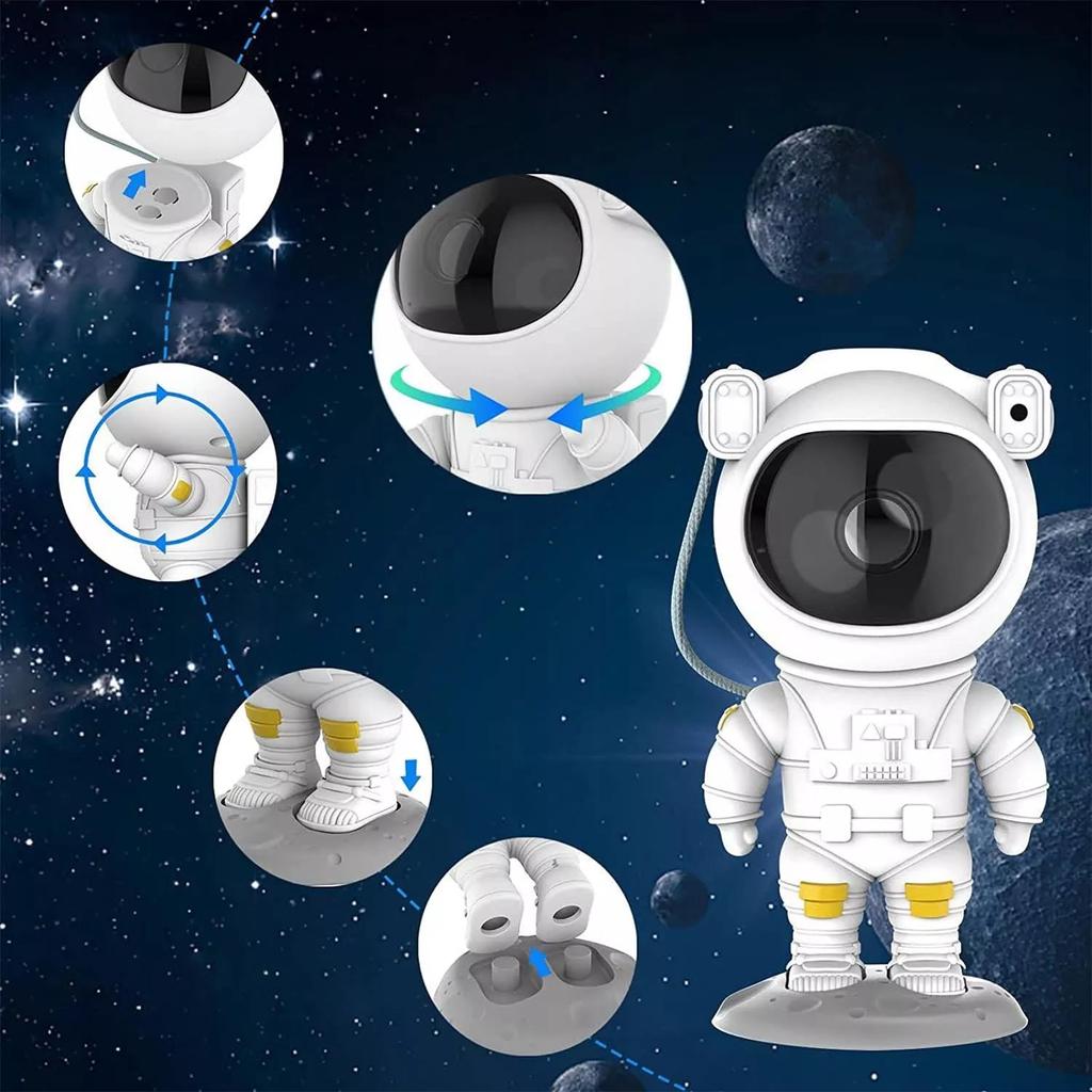 Projektor Gwiazd, Lampka Nocna Led Astronauta + Pilot