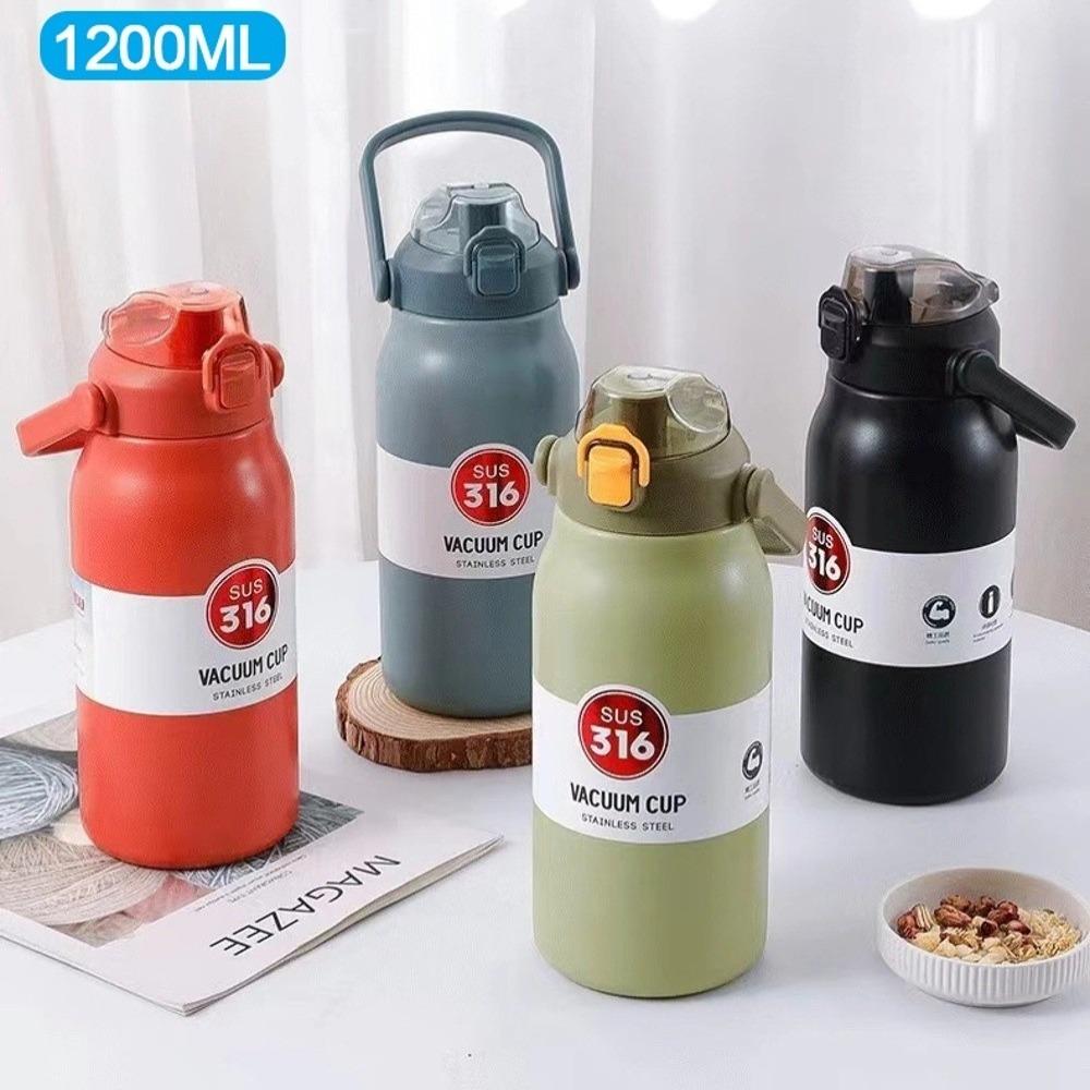 1200ML Insulated Water Bottles Large Capacity Vacuum Mug Sports Water Bottles for Gym Outdoor