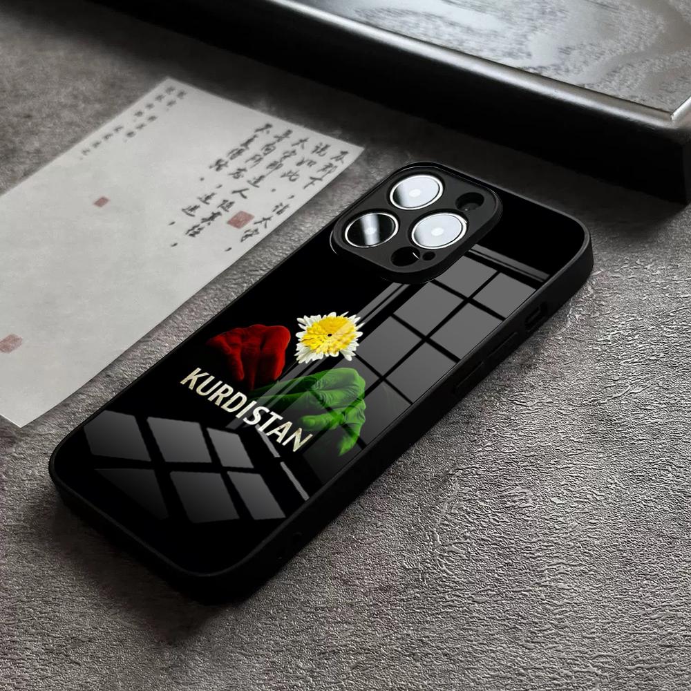 Чехол для телефона Azadi Kurdistan для IPhone 15 Pro Max14 Pro 12 11 13 Mini X XR XS 16 Plus SE Закаленное стекло Задняя крышка