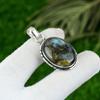 Sterling Silver Oval Labradorite Gemstone Boho Art Deco Wedding Pendant Jewelry