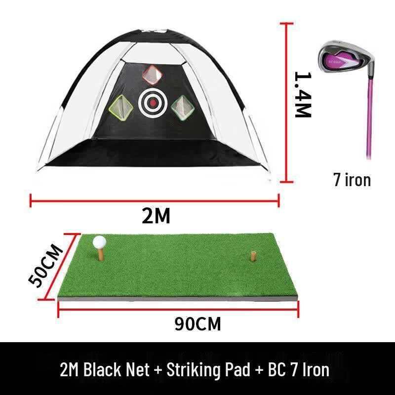 JINGGENG Golf Practice Hitting Cage & Net Set