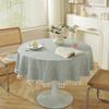 Round Tablecloth Cotton Linen Embroidered Tassel Decorative Table Cover Dining Room