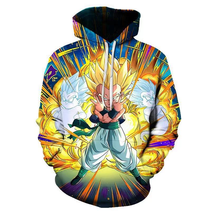 2024 Autumn Anime Dragon Ball Pullover Hooded Sweatshirt for Men and Women Classic 3D Printed Street Top Sweatshirt Jacket