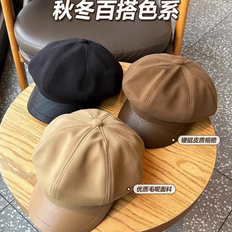Осенне-зимняя шерстяная восьмиугольная шляпа женская для лица маленькая девочка литературная кепка газетчика тренд продвинутое чувство