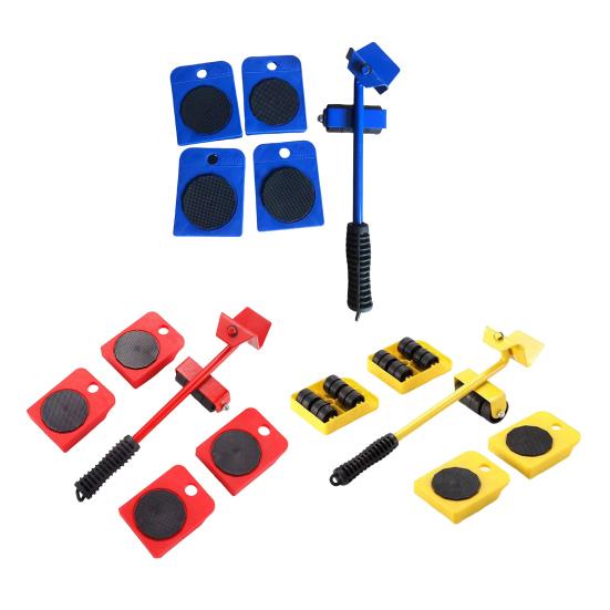 5Pcs/Set Furniture Mover Tool Set Compact Furniture Movers with Wheels Heavy Duty Appliance Rollers Furniture Slider Kit