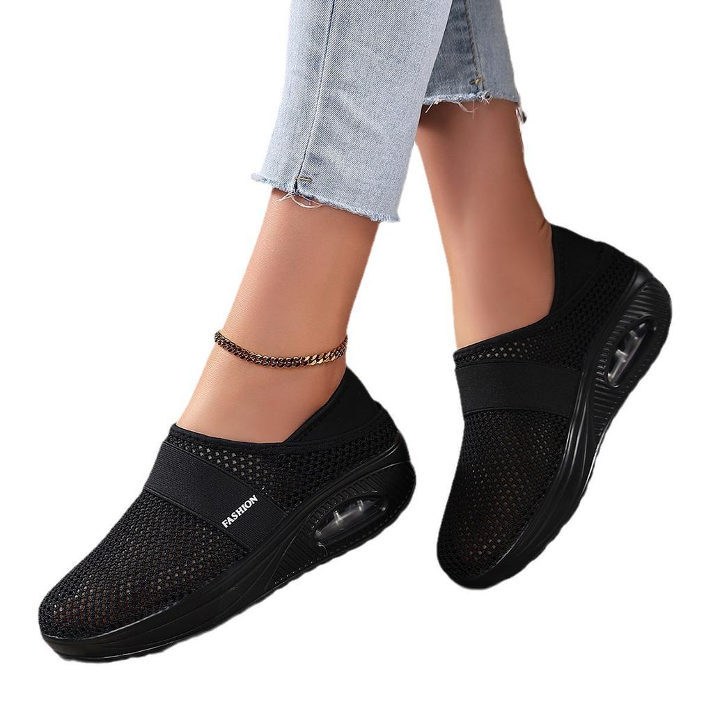 New Spring Women's Shoes Mesh Casual Shoes Foot Cover Breathable Lazy Shoes Single Shoes Fly Woven Large Size