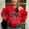 Spring and Summer Spider Web Zipper Hoodie for Women, Casual and Fashionable Women's Hoodie