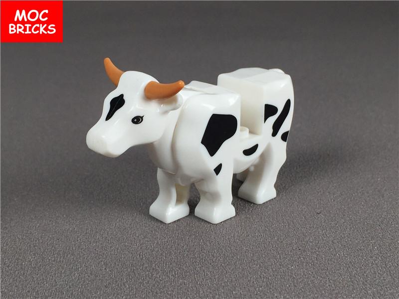5 шт./лот Блоки MOC Животное Молочная Корова Ферма Крупный Рогатый Скот Обучающий Сделай Сам Строительные Кирпичи Фигурка Игрушки идеально подходит для детей Куклы Рождественские Подарки