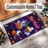 Halloween Theme Crystal Velvet Floor Rug Personalized Custom Name Text Warm Carpet Home Decoration