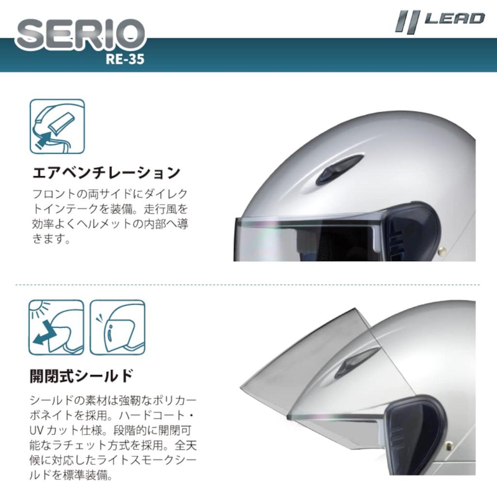 Мотоциклетный шлем SERIO LEAD Gunmetal Free Under Semi-Jet RE-35 57~60 см