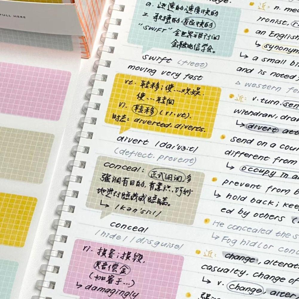 100PCS/Set Pull-out Design Memo Pad Full Adhesive Tearable Notepad  School Office Supplies