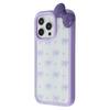For iPhone 15 Pro Max Case Epoxy Design TPU+PC Phone Back Cover with Bow,Rhinestone Decor