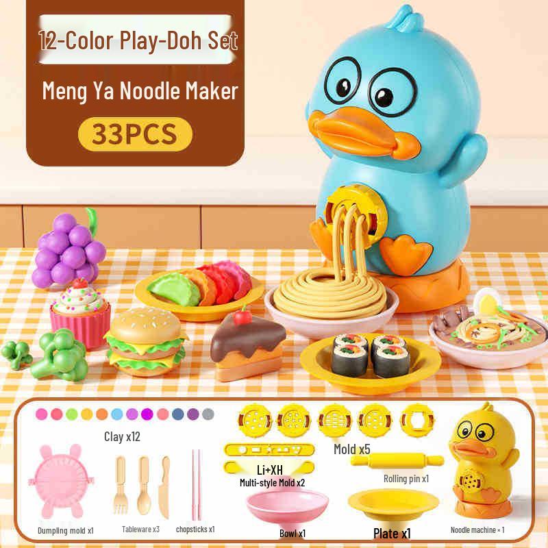 Children's DIY Plasticine Noodle Maker Set - Clay Tableware & Molds Toy for Playhouse Fun